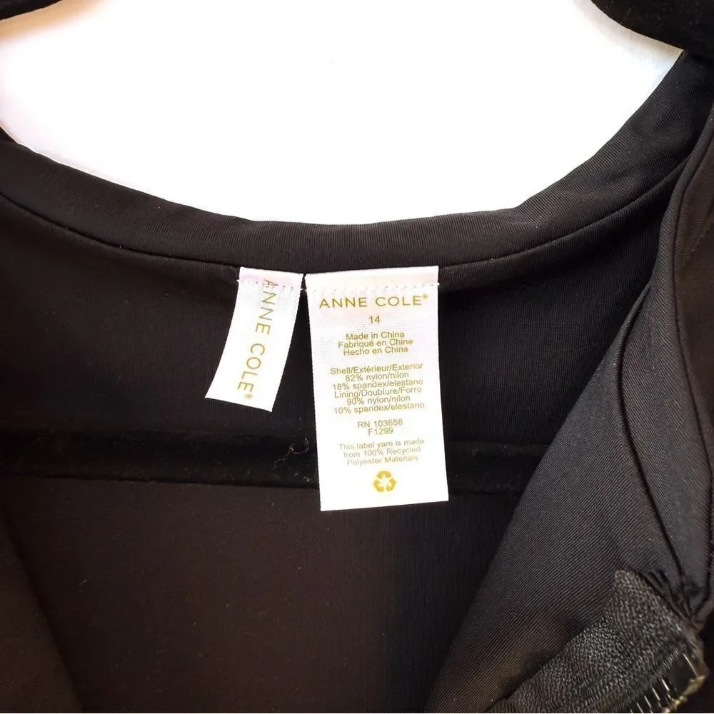 NWT Anne Cole Black Short Sleeve One Piece Live In Half Zip Rash Guard Swimsuit
